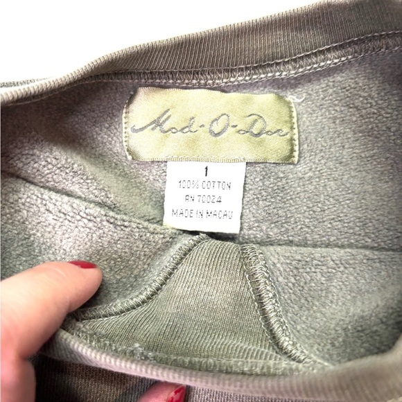 Mod-O-Doc Women’s Crew Neck Olive Green Sweetshirt Size 1 Excellent Condition - Picture 7 of 8